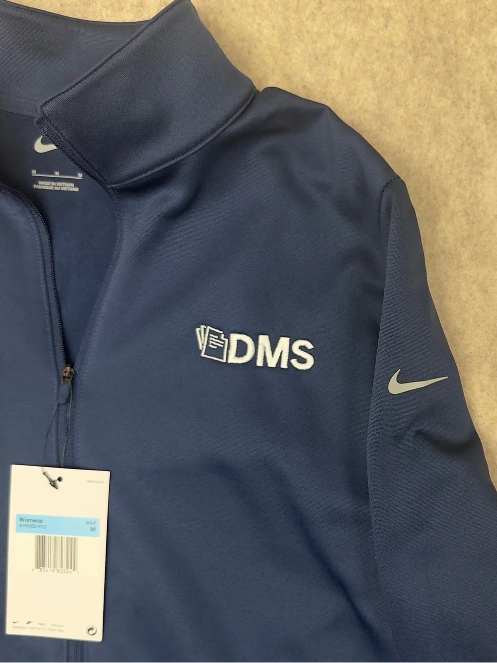 Nike NKAH6260 Ladies Therma-FIT Full-Zip Fleece - Midnight Navy with DMS embd